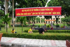 Các tổ chức quần chúng tham gia ngày “ Chủ nhật xanh”  chào mừng khai giảng năm học mới 2020-2021