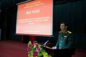 Trường Sĩ quan Phòng hóa tổ chức Hội nghị rút kinh nghiệm công tác KHQS năm 2018 và triển khai nhiệm vụ năm 2019.