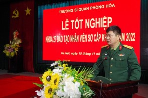 Trường Sĩ quan Phòng hóa tổ chức Lễ Tốt nghiệp ra trường cho học viên Lớp Sơ cấp khí tài khóa 27