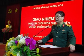 TRƯỜNG SĨ QUAN PHÒNG HÓA GIAO NHIỆM VỤ THỰC TẬP  CUỐI KHÓA CHO HỌC VIÊN ĐẠI ĐỘI 1/TIỂU ĐOÀN 1