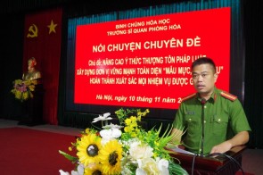 Trường Sĩ quan Phòng hóa tổ chức các hoạt động hưởng ứng Ngày Pháp luật Việt Nam 2022