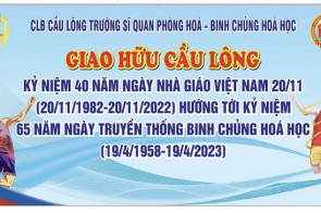 Trường Sĩ quan Phòng hóa tổ chức giao hữu cầu lông giữa các câu lạc bộ kỷ niệm 40 năm ngày Nhà giáo Việt Nam 20/11/1982-20/11/2022 và hướng tới kỷ niệm 65 năm ngày truyền thống Binh chủng Hóa học 19/4/1958-19/4/2023